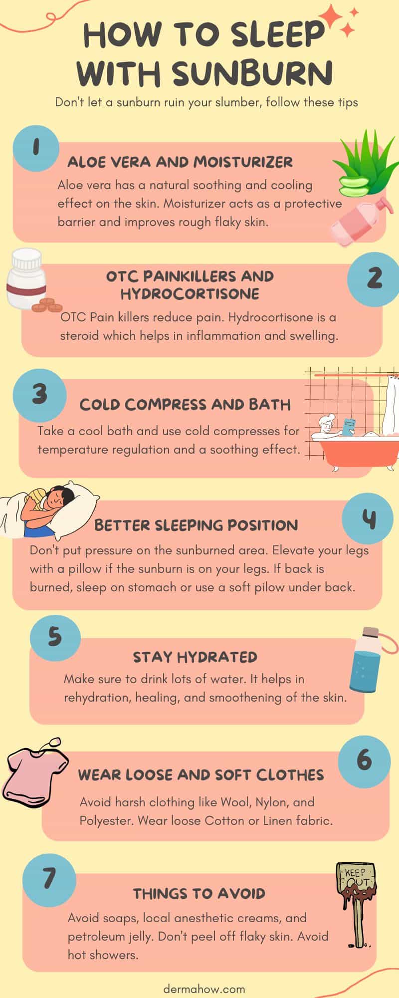 Tips to sleep better with a sunburn- Infographic