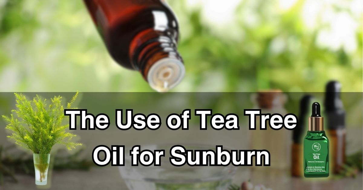 Tea tree oil for sunburn poured in a container